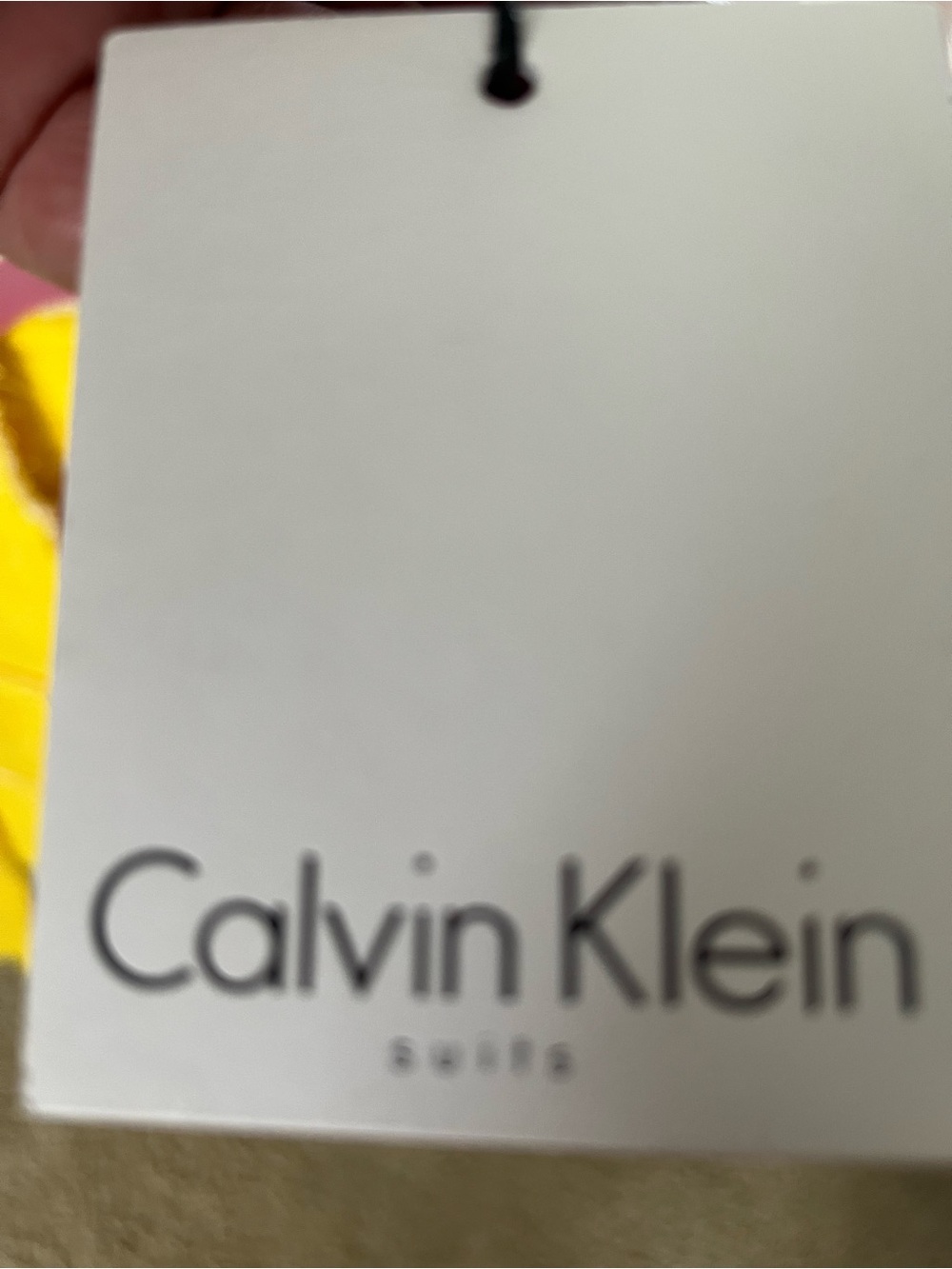 Calvin Klein Bright Yellow Woven Open-Front Jacket - Picture 4 of 5